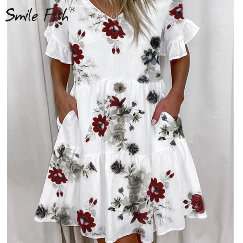 Женское облегающее платье-рубашка с V-образным вырезом и оборками | Женская