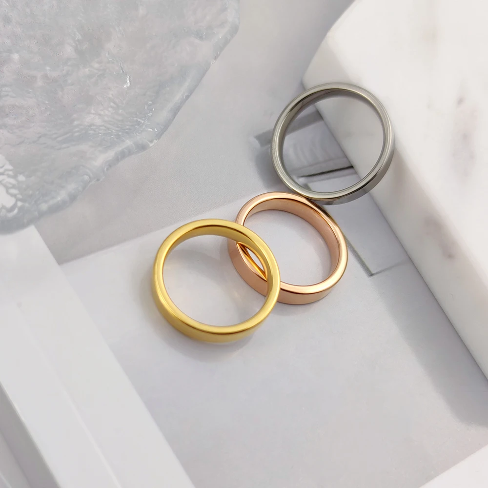 

5pcs Stainless Steel Men's Women's Fashion Mix Style Gold Color Ring for Wholesale Diy Couple Wedding Jewelry Making Accessories