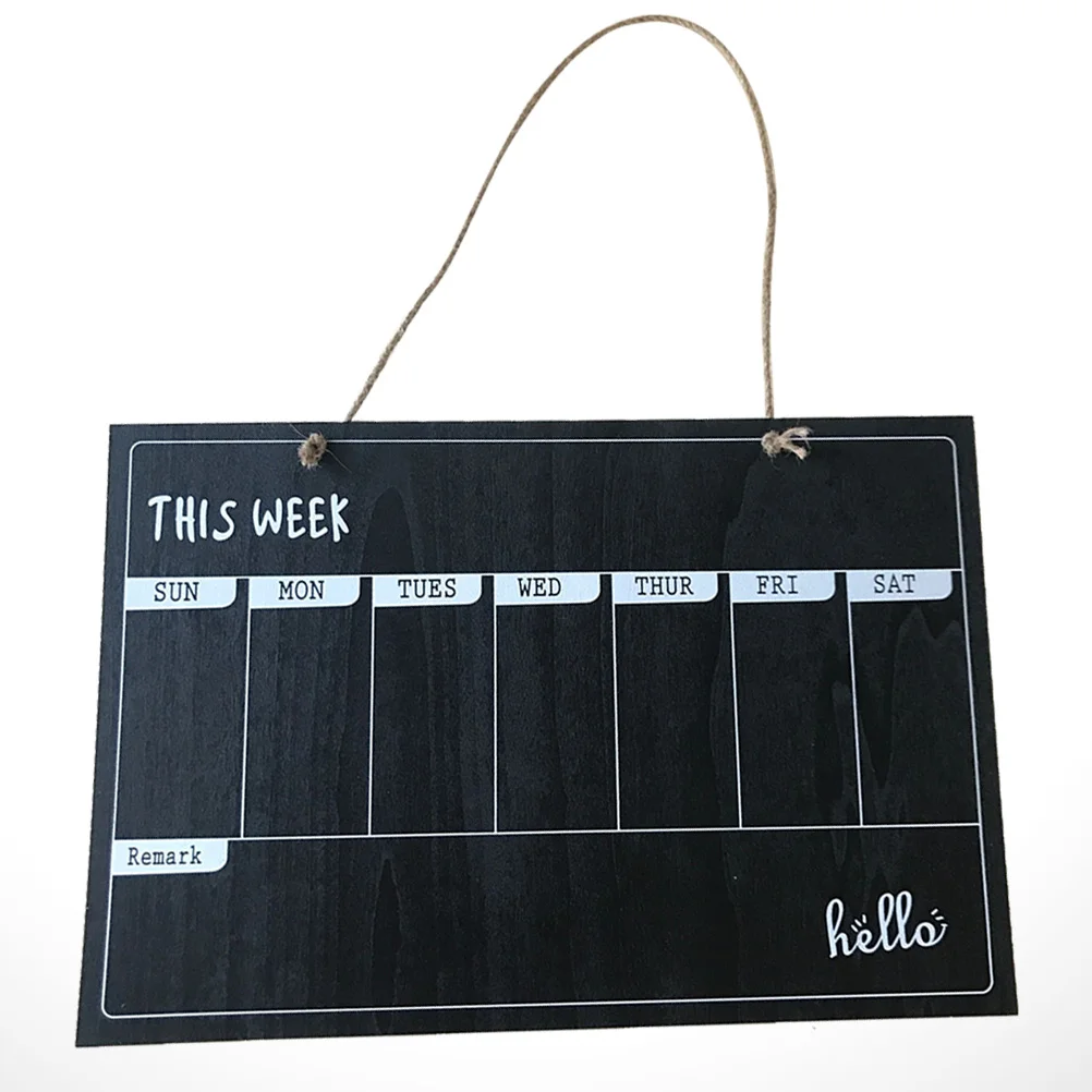 

Weekly Planner Chalkboard Calendar Wooden Single-Sided Chalkboards Hanging Decorative Wall Blackboard Weekly Message Board