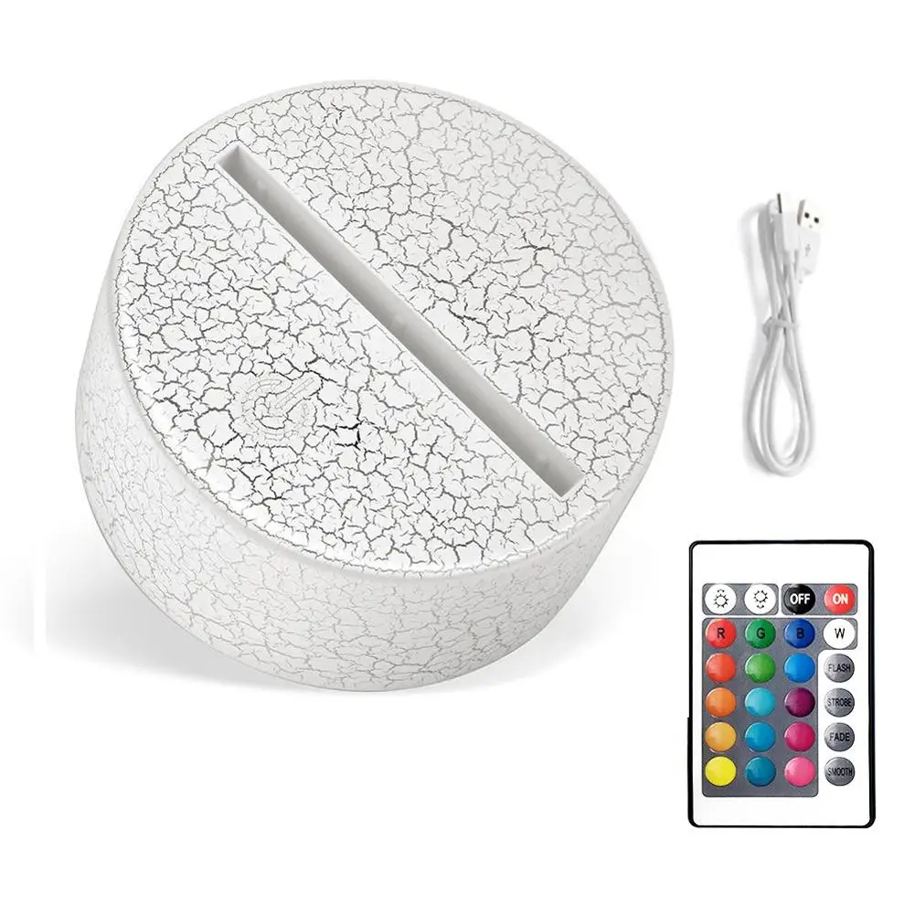 

Acrylic 3D LED Lamp Base Table Night Light Base LED 7 Color-Adjust ABS USB Remote Control Lighting Accessories Bulk Wholesale