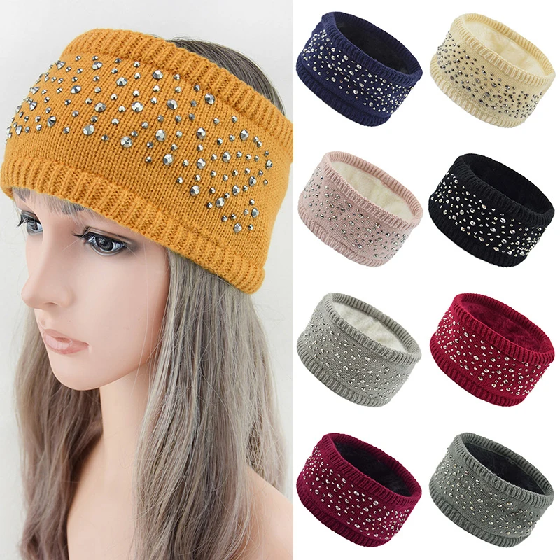 

Wide Knitting Headband Fashion Bohemia Winter Warm Knitted Headband Hair Accessories Thicken Turban Stretch Hairband Headwear