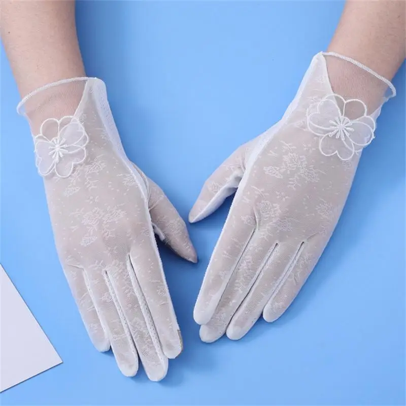 

Summer Sexy Lace Gloves Sunscreen Anti-UV Cycling Drive Half Finger Mitten Fashion Sexy Female Outdoor Sun Glove
