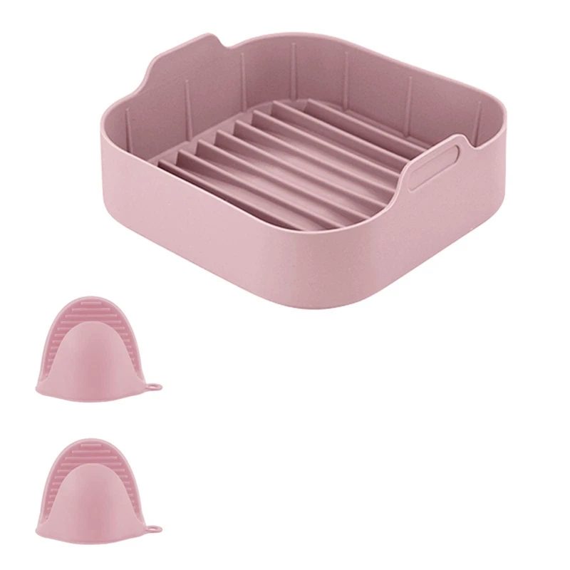

1Set Multifunctional Air Fryer Silicone Pot Air Fryer Basket With 2Pcs Silicone Hand Clip