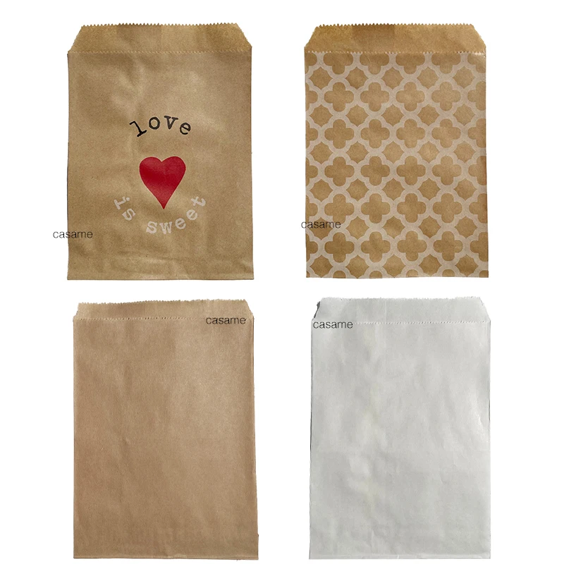 

100 Pcs Stand up bag pouch Mixed Style and Color Paper Bags Kraft Craft DIY Decoration Packaging Cute Guest Gift Bag Wedding