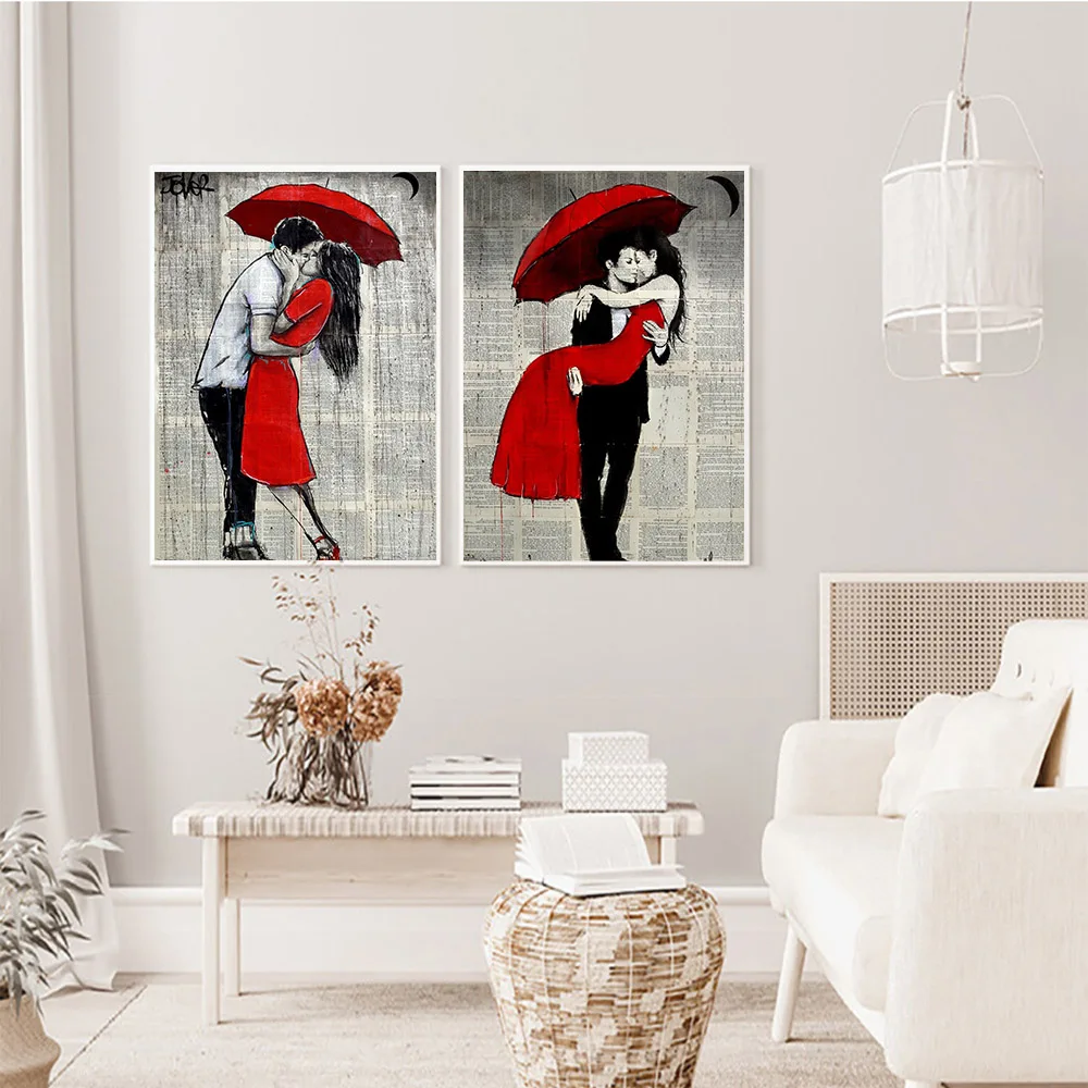 Винтажная художественная красная юбка Картина на холсте для влюбленных