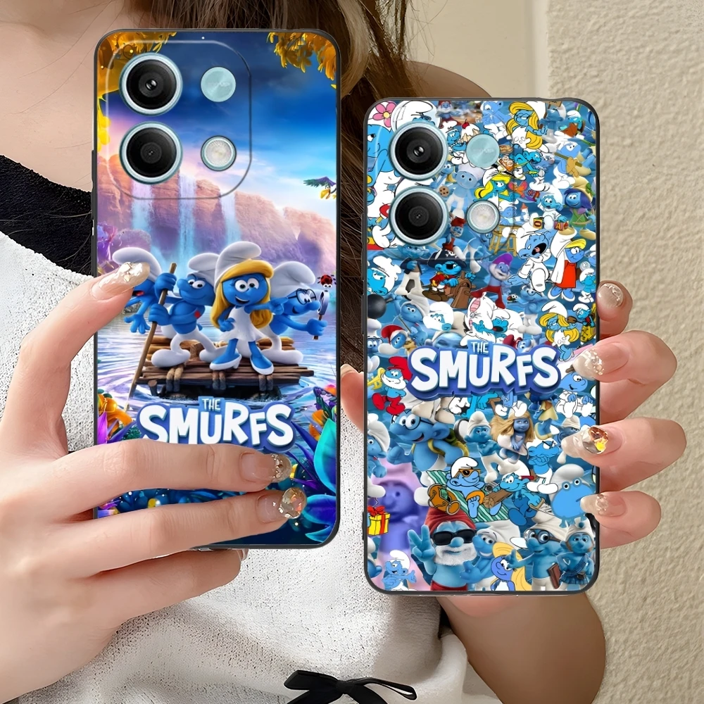 Smurfs Smurfette Smart Mobile Cell Phone Case for Xiaomi Redmi Note 13 12 11 10 9 8 7 6 S A Pro Lite Plus 5G Black Cover Shell