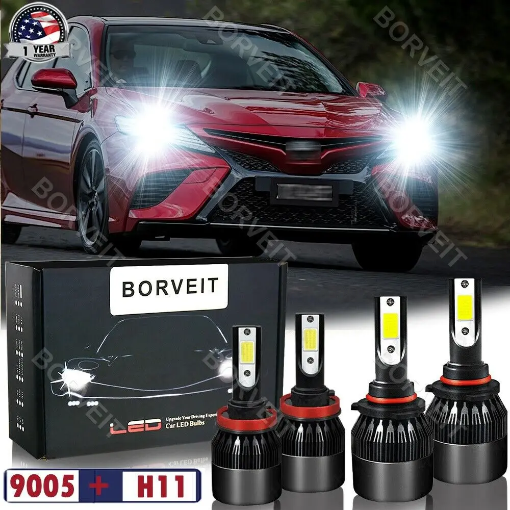 

LED Luces 4x 9005 High Light H11 Baja For Light For Toyota Camry 2007-2018 6000K