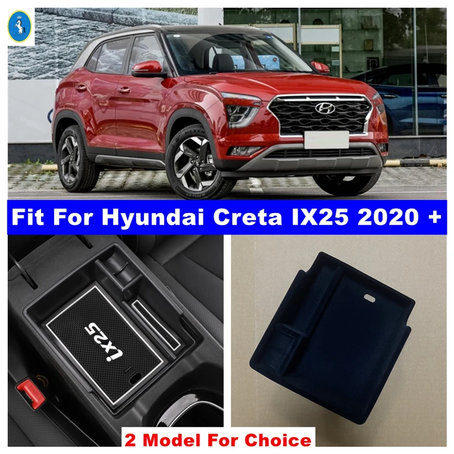 

Car Armrest Storage Box Tray Fit For Hyundai Creta Automatic 2020 - 2022 Center Storage Box Container Glove Organizer Case Cover