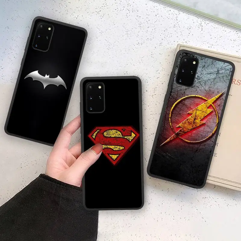 

The Flash Batman Superman Wonder Woman badge Phone Case For Samsung Galaxy Note20 ultra 7 8 9 10 Plus lite M21 M31S M30S M51