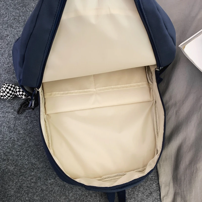 Est New Solid Color Large Capacity Shoulders Laptop Backpack Travel Nylon Waterproof Women Bagpack Mochila Unisex Book Bags Men