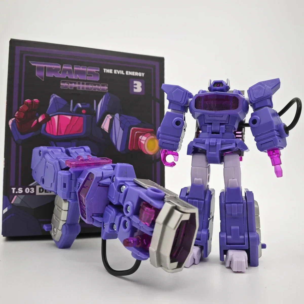 Фото В наличии Трансформирующие игрушки PocketToys PT03 Shockwave G1 Анимированная версия Малый масштаб Модель робота Фигурки Коллекция Подарок №1