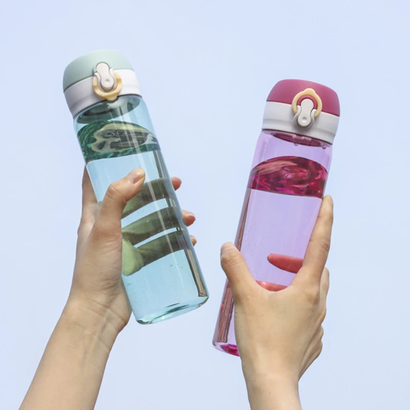 

550ml Water Bottle Portable Drop Resistant Cup Summer Outdoor Sport Mug Fitness Drinking Tumbler Simple Plastic Leakproof Kettle