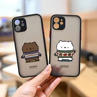 funny cute cartoon bear clear phone case for iphone 13 pro max 12 mini 11 x xs xr 7 8 plus animal couple transparent hard cover