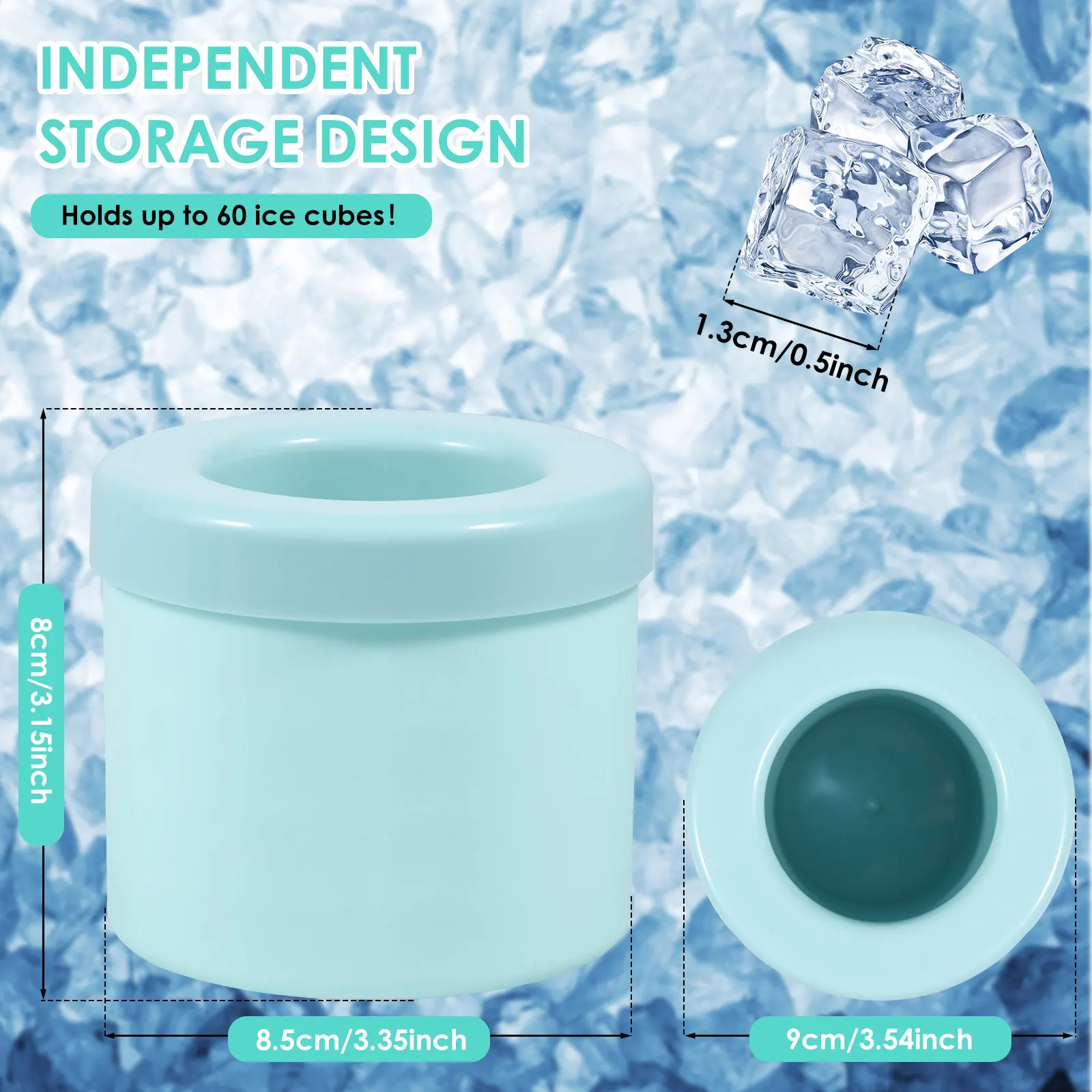 3 шт. лотки для льда с крышками цилиндрические силиконовые формы