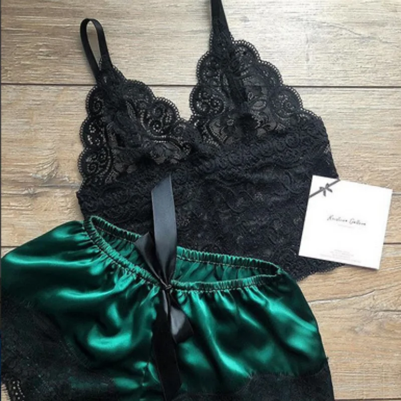 

1 Пижама, кружевные цветные шорты, женская пижама, сексуальная женская одежда для сна, новинка, комплекты одежды для сна