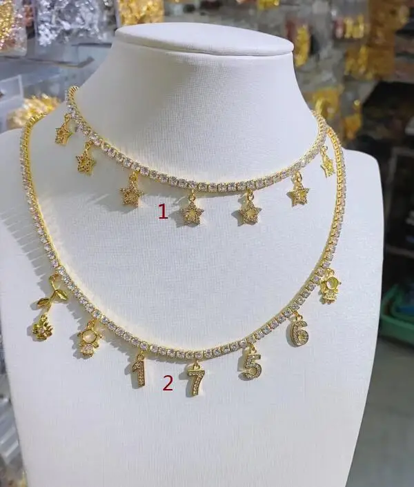 

Медные благотворительные Подвески со звездами для мальчиков и девочек, ювелирные изделия с позолоченным кубическим цирконием, ожерелье, юв...