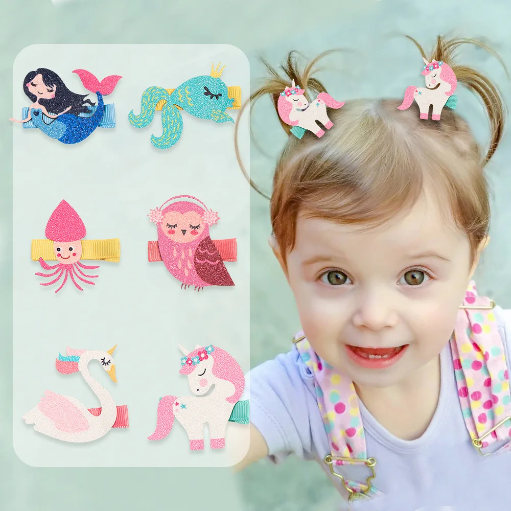 

Cute Cartoon Animal Baby Hairpins Handmade Glitter 3D Barrettes for Girls Baby Hair Small Kids Headwear Hair Accessories