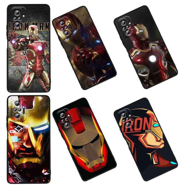 

Marvel Iron Man character For xiaomi Redmi 10 K50 K50G 9 9A 9T 9C 9AT 8 8A 7A 6 6A 5 4X 2022 5G Pro Gaming Plus Black Phone Case