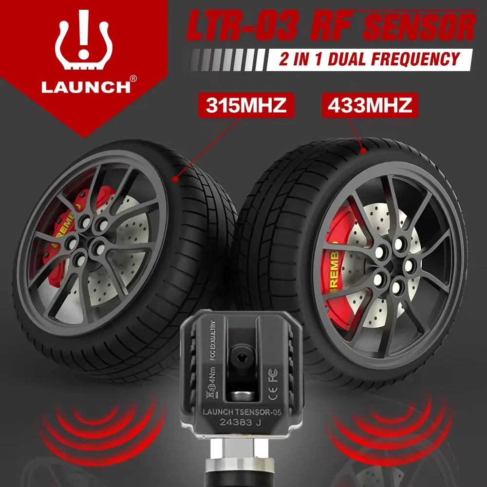 Фото LAUNCH X431 LTR-05 РЧ-датчик 2в1 315 МГц/433 МГц LTR-V Алюминиевый датчик TPMS Инструменты для ремонта шин Сканер TSGUN Тестер давления в шинах №4