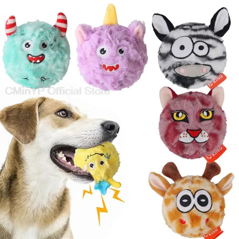 Squeaky Dog Chew Balls 2 In1 Funny Puppy Ball Electronic Toy For Puppy Entertainment Intelligence