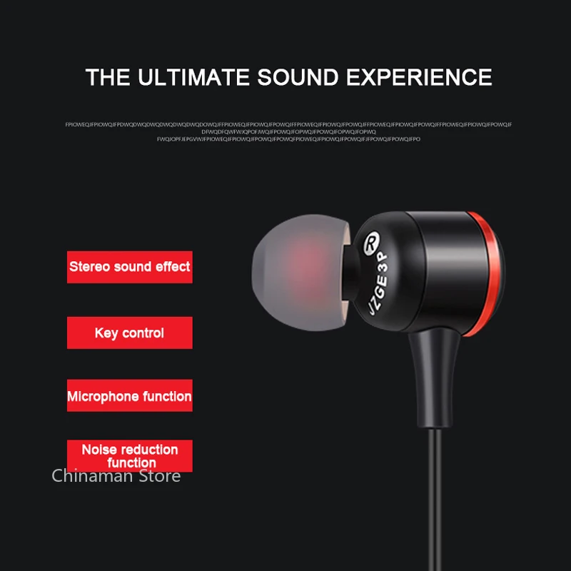 Проводные наушники с гальваническим покрытием басовые стерео наушники-вкладыши