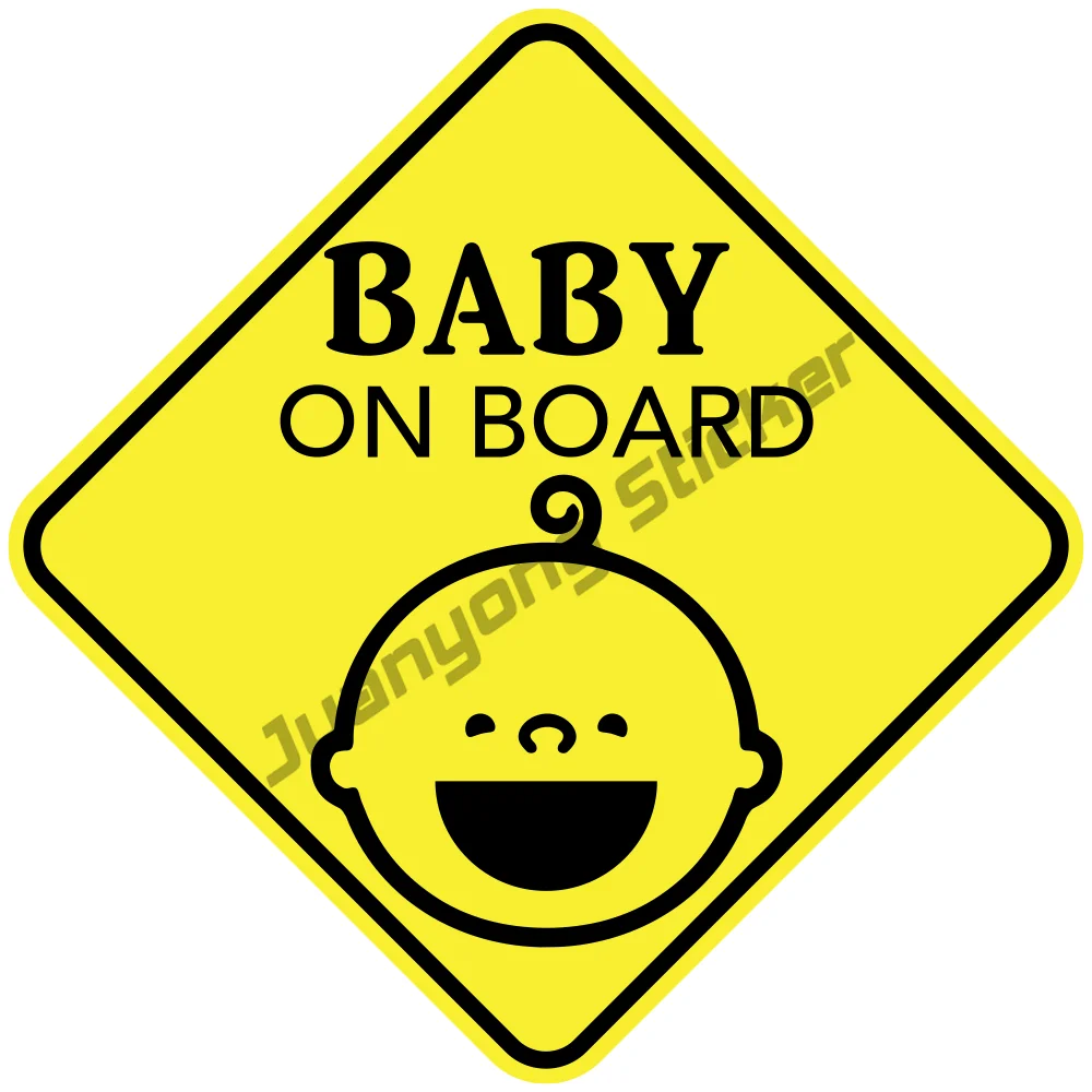 

Baby on Board Smile Face Vinyl Sticker Car Truck Window Decal Child Sign Stickers Funny Scratches Decal Decoration Accessories