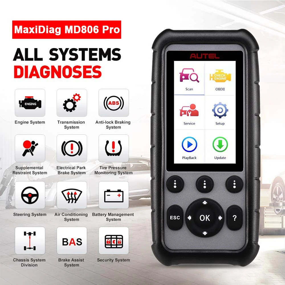 Сканер Autel MD806 Pro Full OBDII считыватель любых кодов системы 7 специальных функций