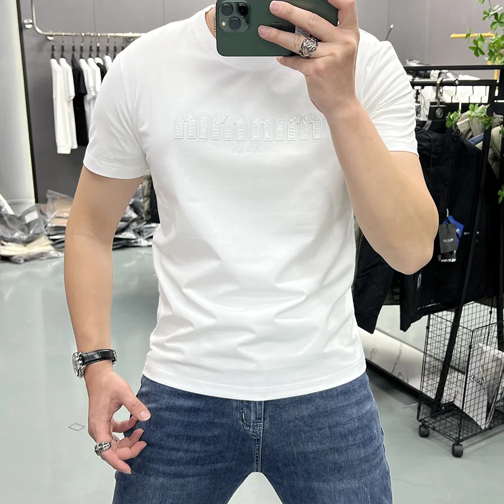 Мужская трендовая футболка Элитный бренд Высококачественные мужские футболки