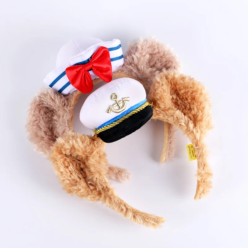 Брендовая оригинальная Рождественская повязка на голову Daffy Bear Navy плюшевая 3D с