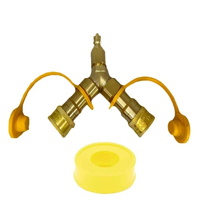 

3/8 Inch Y-Splitter Quick Connect/Disconnect Adapter For Natural Gas Or Propane Systems, Suitable For Natural Gas Grills