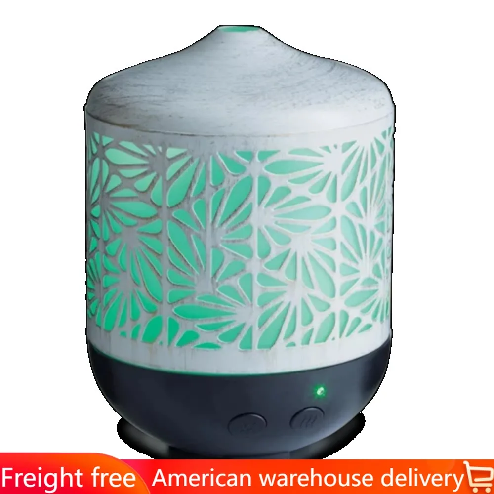 

250 ML Large Ultrasonic Essential Oil Diffuser Champagne Palmette White Metal Room Fragrance Aromatherapy Humidifiers Diffusers