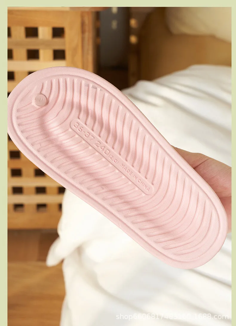 2023 Summer new soft-bottomed EVA slippers women's men's light household sandals solid color beach shoes non-slip bathroom slipp