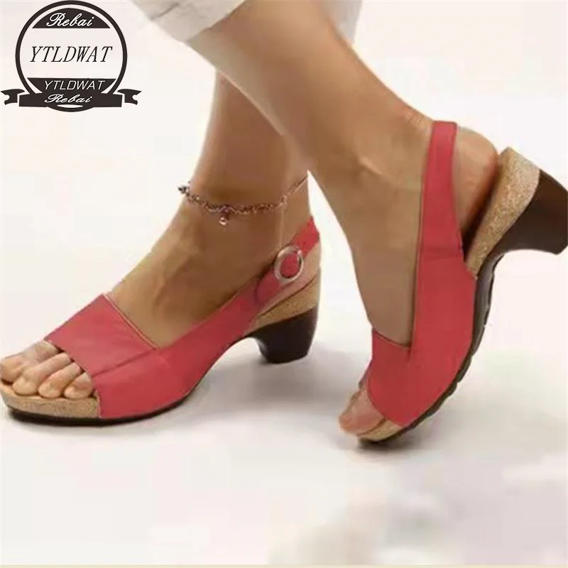 

Fashion Shoes Women Sandals Square Toe Comfortable Platform Woman Mid Heel Beach Party Plus Size Zapatos Mujer