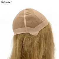 Hstonir Full Head Wig Silk Top Mono Lace Silky European Remy Hair Hairpieces Mono Wigs Colorful Pelucas G033