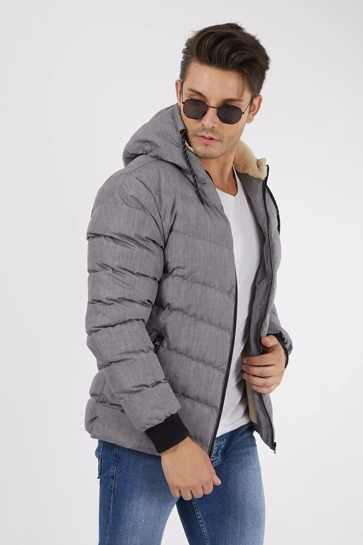 Pearl Kurk Detailed Light Gray Color Men's Inflatables