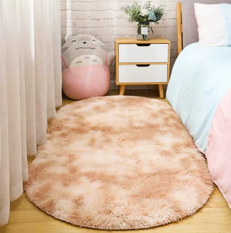 

Oval Thickened Tie Dye Carpet Home Decor Carpets for Living Room Free Shipping Decoration Bedroom Rugs Imitation Cashmere Carpet