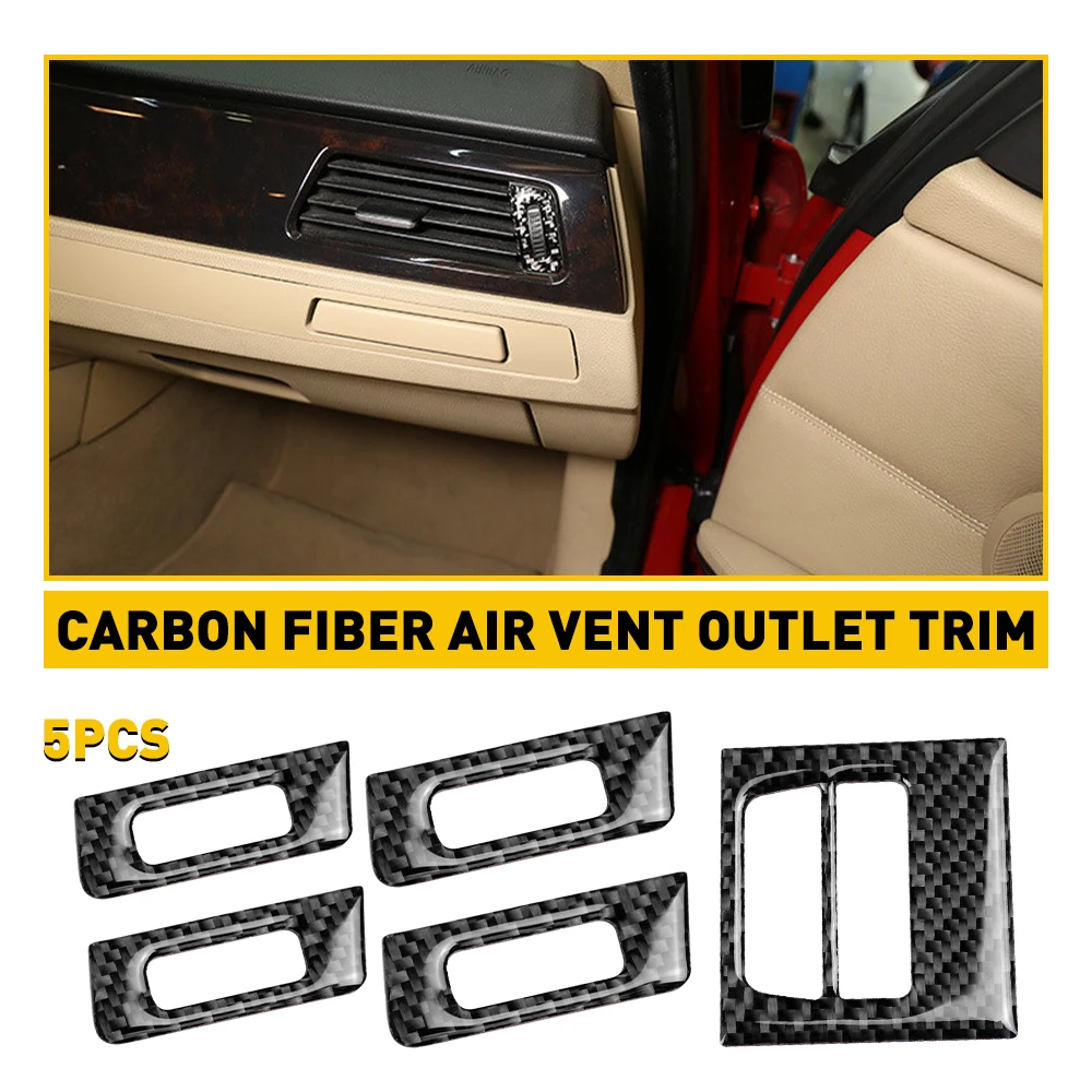 

5 шт., накладки на решетку воздуховода из углеродного волокна для BMW 3 серии E90 2005 2006 2007 2008 2009 2010 2011 2012, автомобильные аксессуары