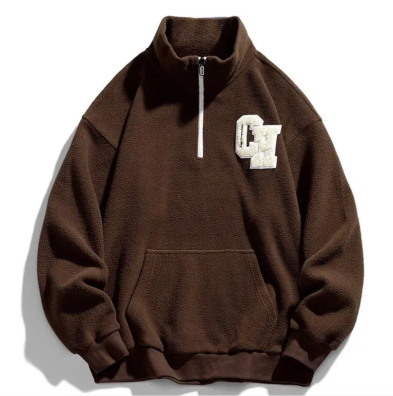 

autumn winter fleece hoodie men sweatshirts CH embroidery pullover sweaters Korean streetwear coats sudaderas hombre