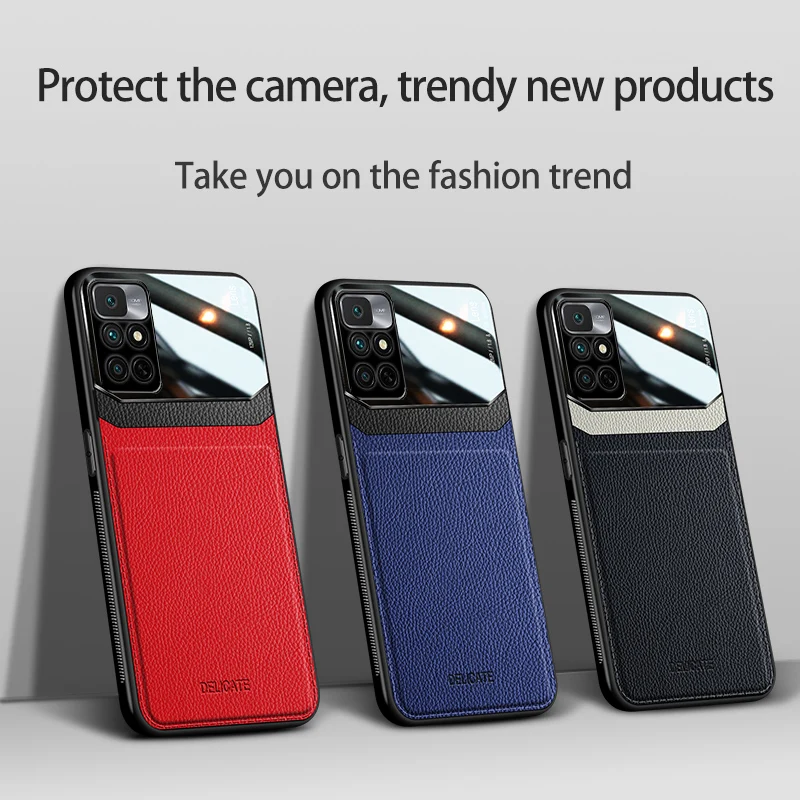 Camera Lens Protection Phone Case For Redmi Note 7 8 9 9S 9C 10 10T 11 Pro Max 5G 4G K40 Shockproof Bumper Leather Texture Cover |