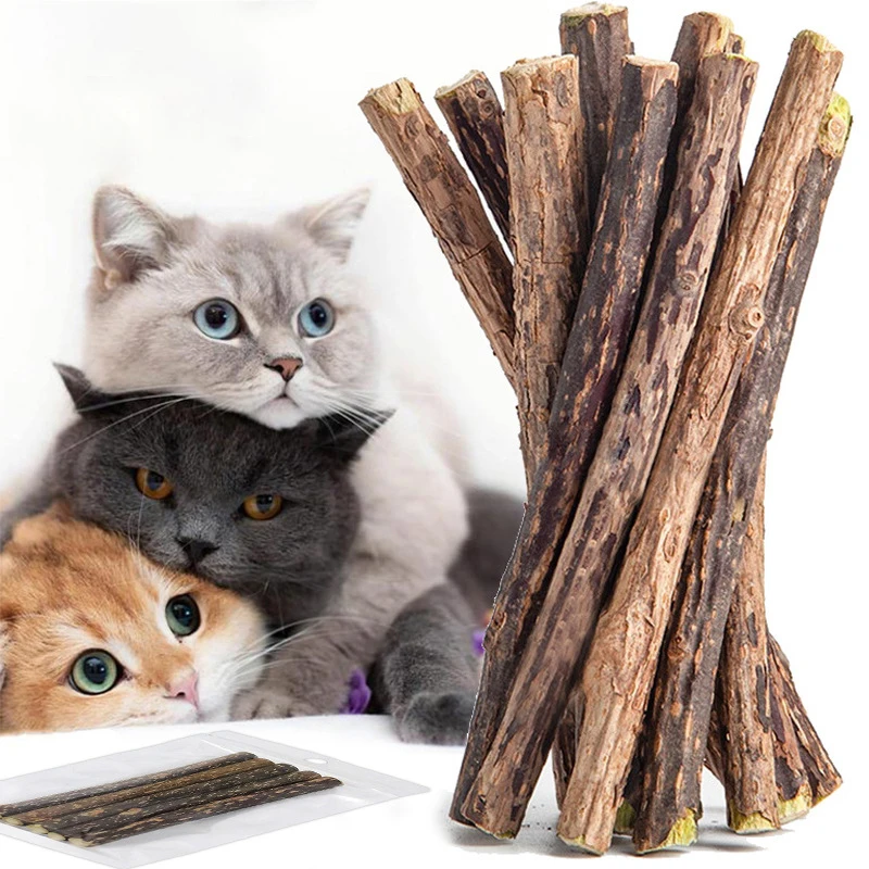 

Pet Accessories Cat Snack Product 5Pcs Natural Plant Teeth Grinding Sticks Cats Teasing Toy Wood Tooth Cleaner Chewing Bars