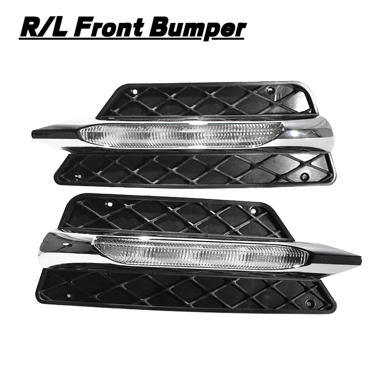 R/L Front Bumper Grill Molding LED Fog Light Daytime Running Light Fog Lamp For Mercedes For Benz W204 C-Class 2014 DRL