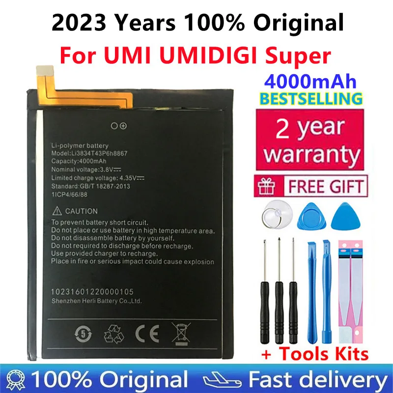 

Original 4000mAh Li3834T43P6H8867 Replacement Battery For UMI UMIDIGI Super & MAX High Quality Batteries With Tracking Number