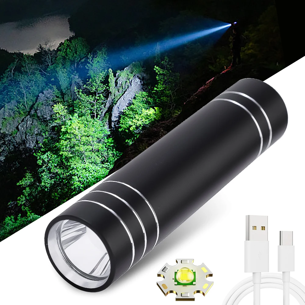 

Portable Mini LED Flashlight USB Rechargeable Ultra Bright Torch Lamp Lantern For Outdoor Camping Waterproof Tactical Flashlight