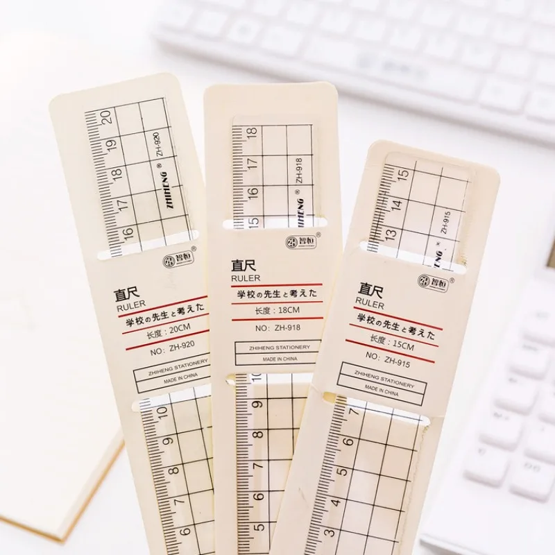 

1 Set 20cm Ruler Simple Scale Straight Acrylic Ruler Cartoon Painting Gift Measuring Tool Stationery School Supplies