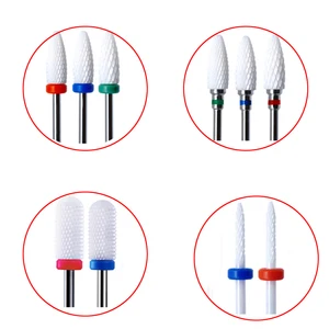 Керамические сверла для ногтей 10 типов, для электрической дрели, принадлежности для маникюра, фрезы, подходят для всех фрез для ногтей