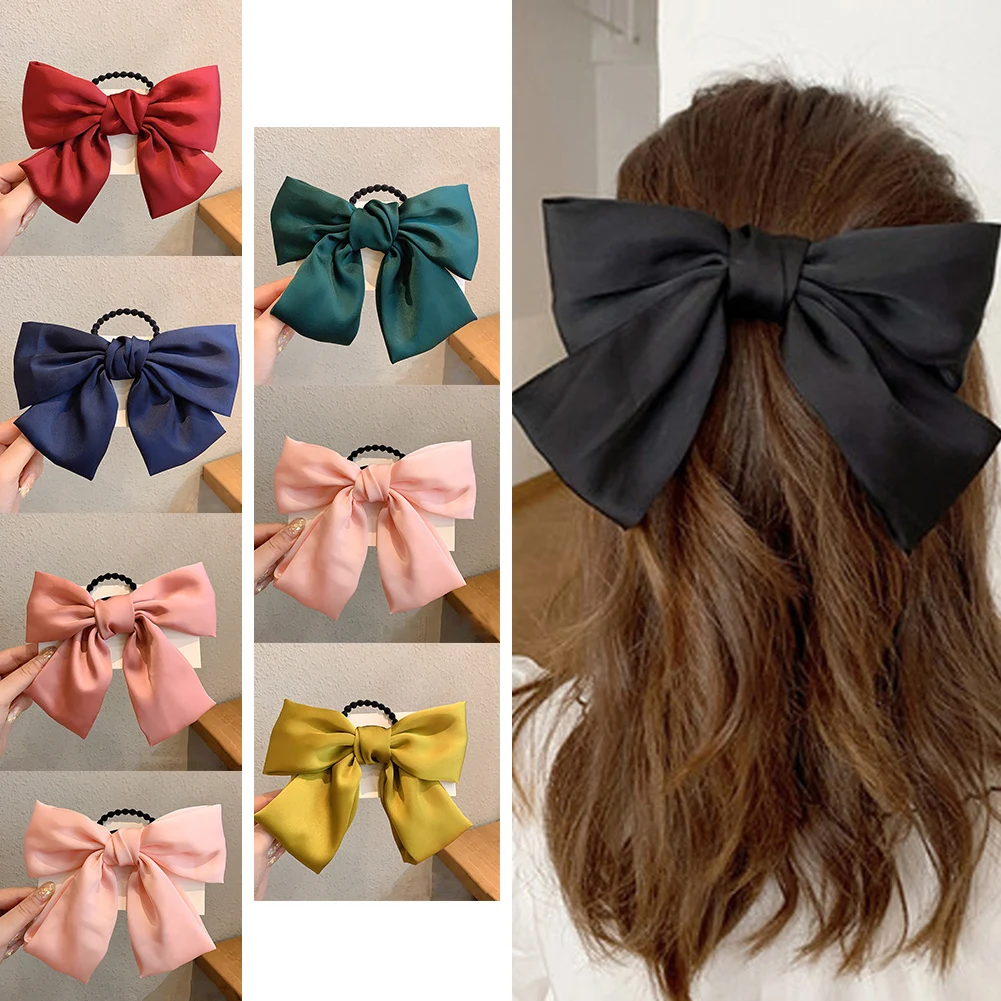 

2023 Big Bows Barrette Headband Elastic Hair Bands ScrunchiesWomen Girls Hair Accessories Fashion Korean Hair Clip Accessories