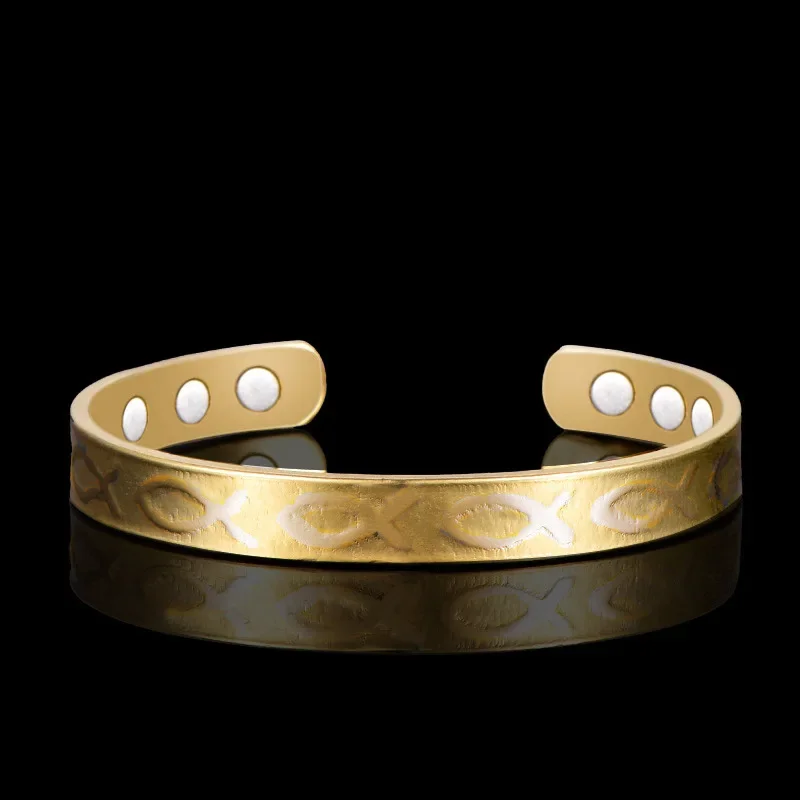 Универсальный 18-каратный позолоченный медный ювелирный браслет магнитный для