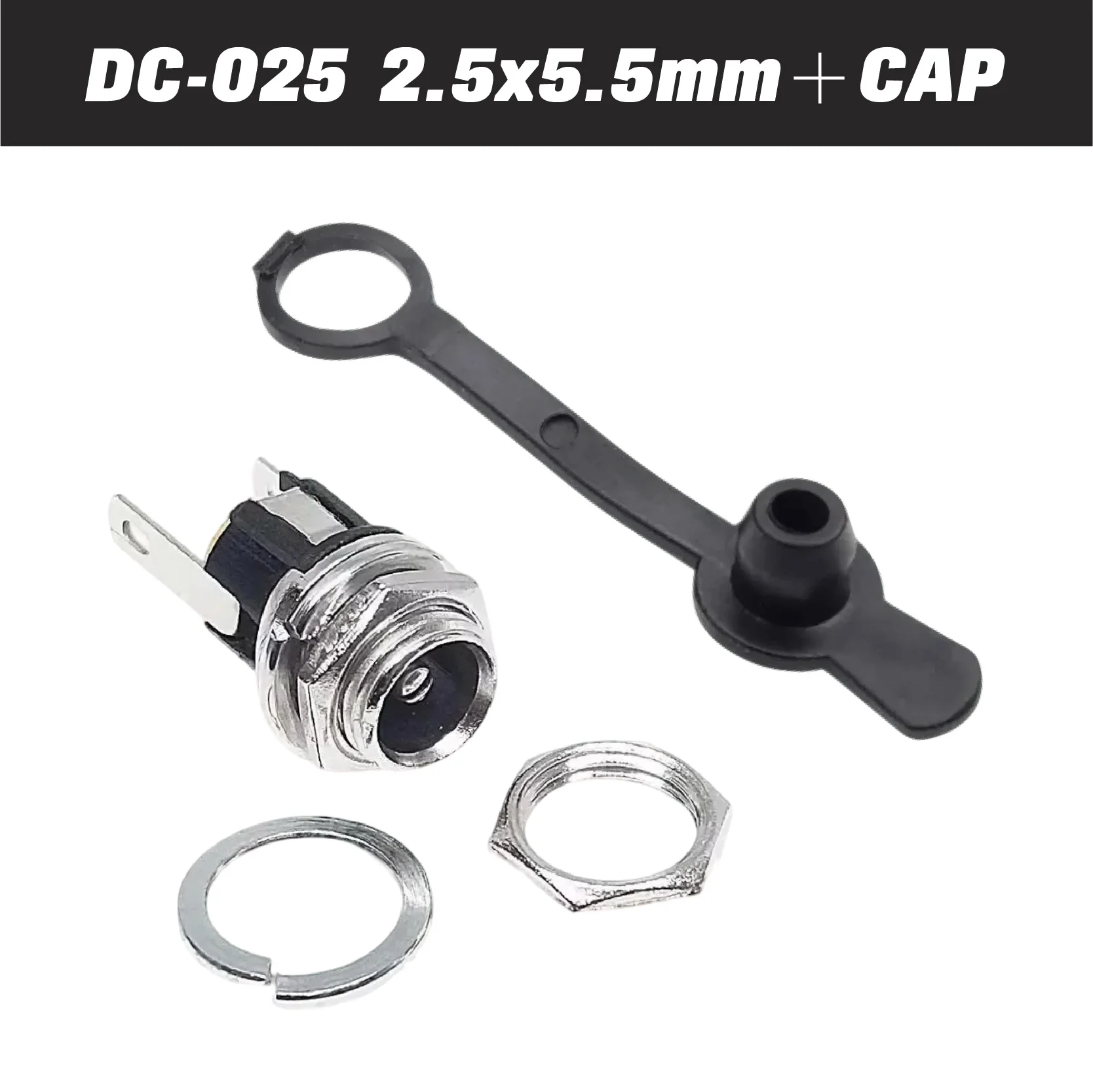 

DC025 5,5x2,1 мм 5,5x2,5 мм Разъем питания постоянного тока Женский разъем питания для монтажа на панели 3-контактный разъем питания постоянного тока