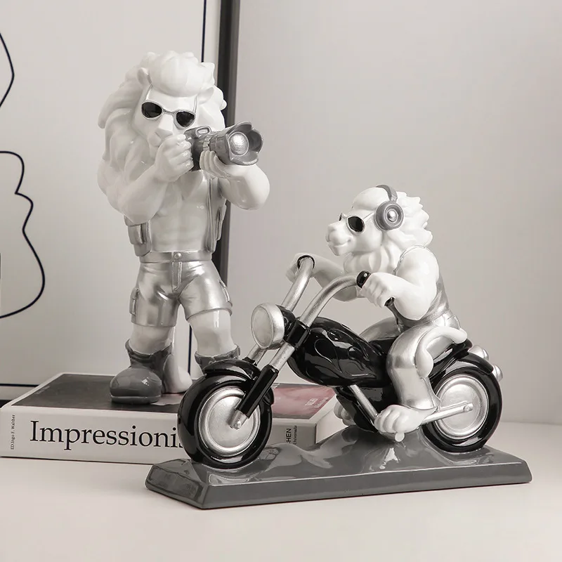 

Creative Motorcycle Desktop Decoration Lion Home Living Room Wine Cabinet Strictly Selected Moving into the New House Ornaments