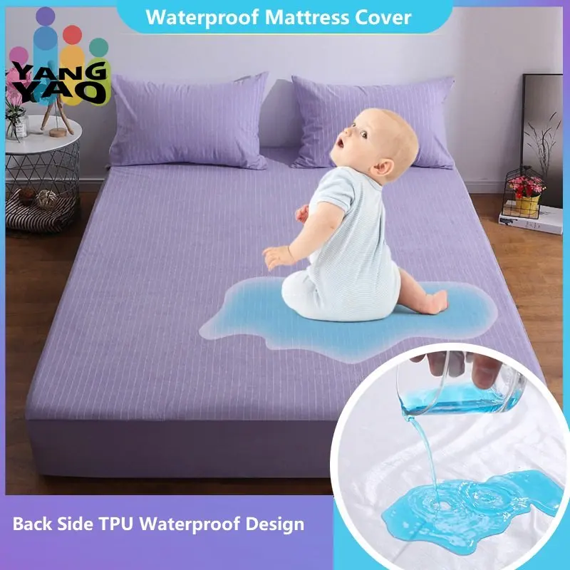 

100% Cotton Towel Fleece Fitted Cover Super Waterproof Mattress Cover King Queen Customized Anti-mites Bed Cover No Pillowcase